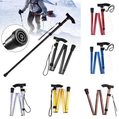 Hiking Camping Mountaineering Poles - Telescopic Walking Stick Trekking Poles Folding Cane Crutches Pole, Unisex