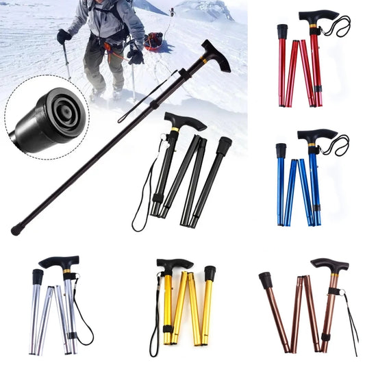 Hiking Camping Mountaineering Poles - Telescopic Walking Stick Trekking Poles Folding Cane Crutches Pole, Unisex