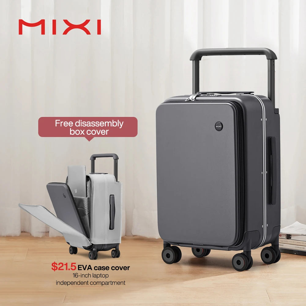 20-Inch Carry-On Suitcase - Wide Handle PC Luggage with Aluminum Frame for Men & Women Travel