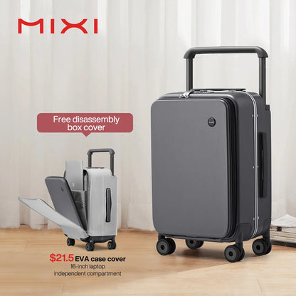 20-Inch Carry-On Suitcase - Wide Handle PC Luggage with Aluminum Frame for Men & Women Travel