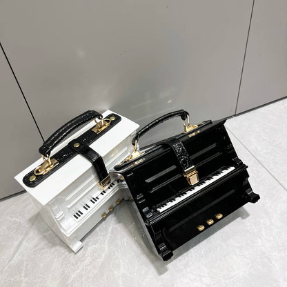 Luxury Designer Piano-Shaped Handmade Crossbody Shoulder Bag for Women – Elegant Purse, Messenger & Banquet Bag