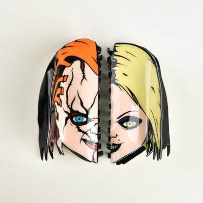 New Horror Series Hair Clips — Acrylic Claw Clips with Clown, Crab, and Shark Designs, Halloween Hair Accessories for Women