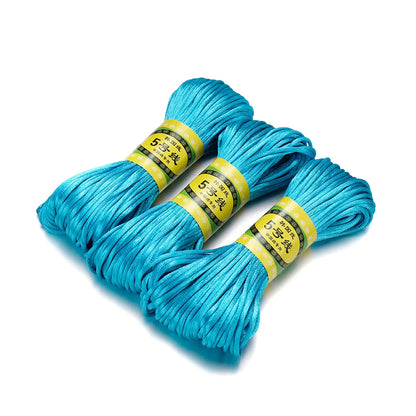 20m/Lot Chinese Knotting Silk Macrame Cord – 1.5mm & 2mm Nylon Black Satin Beading & Shamballa Thread
