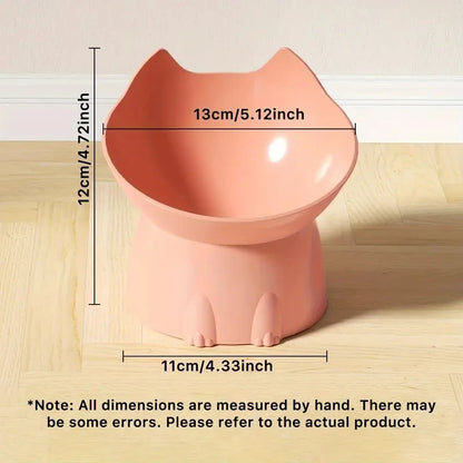 Elevated Cat Bowl - Anti-Tip Raised Pet Feeding Dish with Tilted Edge and Neck-Friendly Design