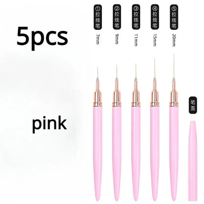 Nail Art Liner Brushes – Striping & Drawing Pens for Elongated Lines, 6–25mm Professional Manicure Design Tools