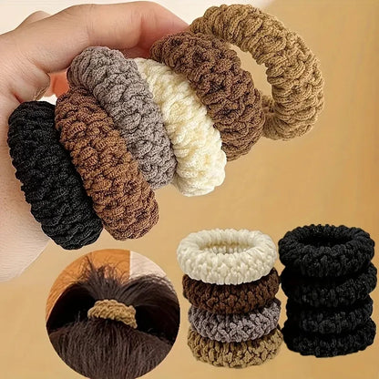 10PCS Wide Thick Hair Ties - Durable Elastic Ponytail & Bun Holders