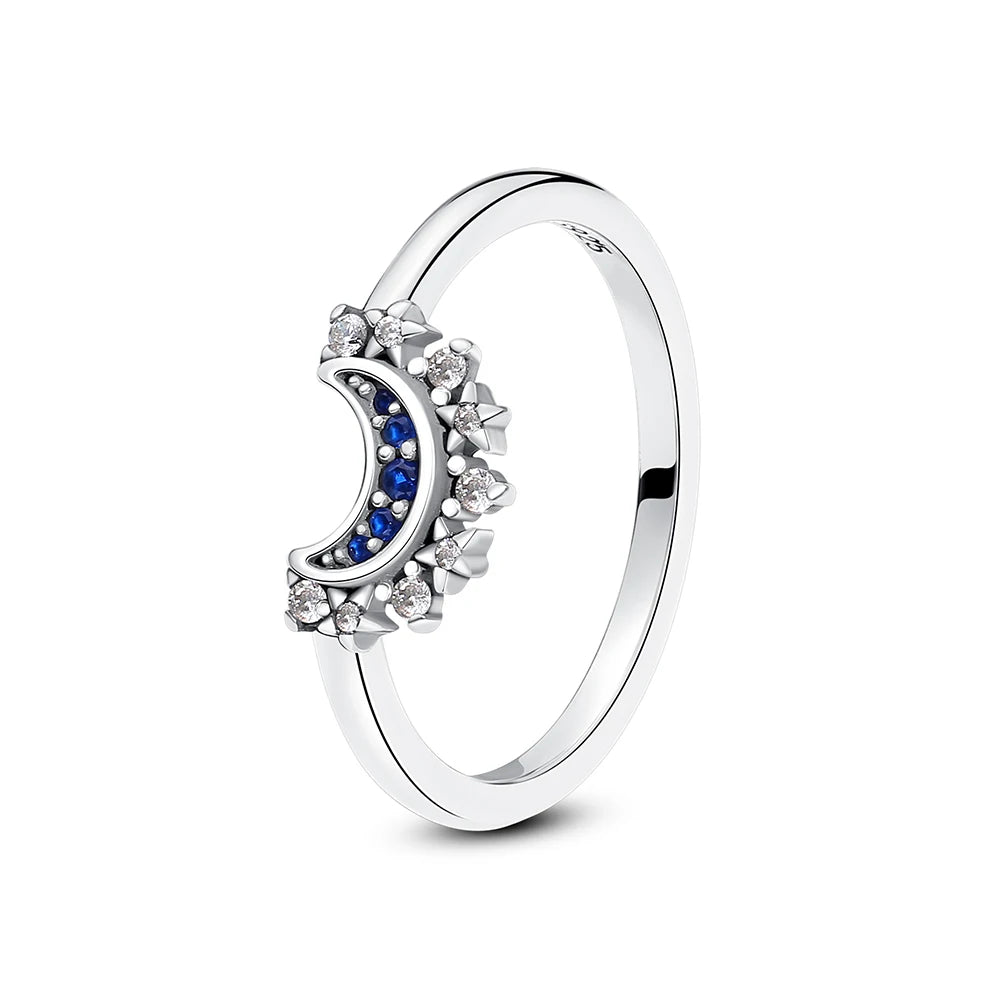 925 Sterling Silver Women’s Ring – Crown, Heart & Wishbone Design with Crystal, Rose Gold Engagement & Wedding Jewelry