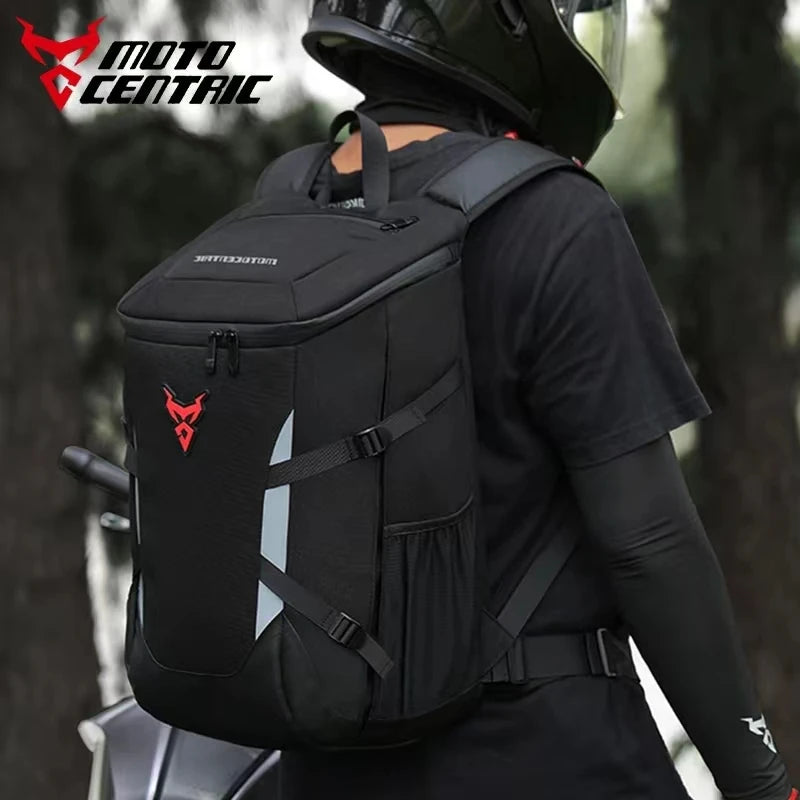 MOTOCENTRIC 28L Motorcycle Backpack - Waterproof, Outdoor Sports Riding Helmet Locomotive Backpack for Business Travel, Laptop Bag