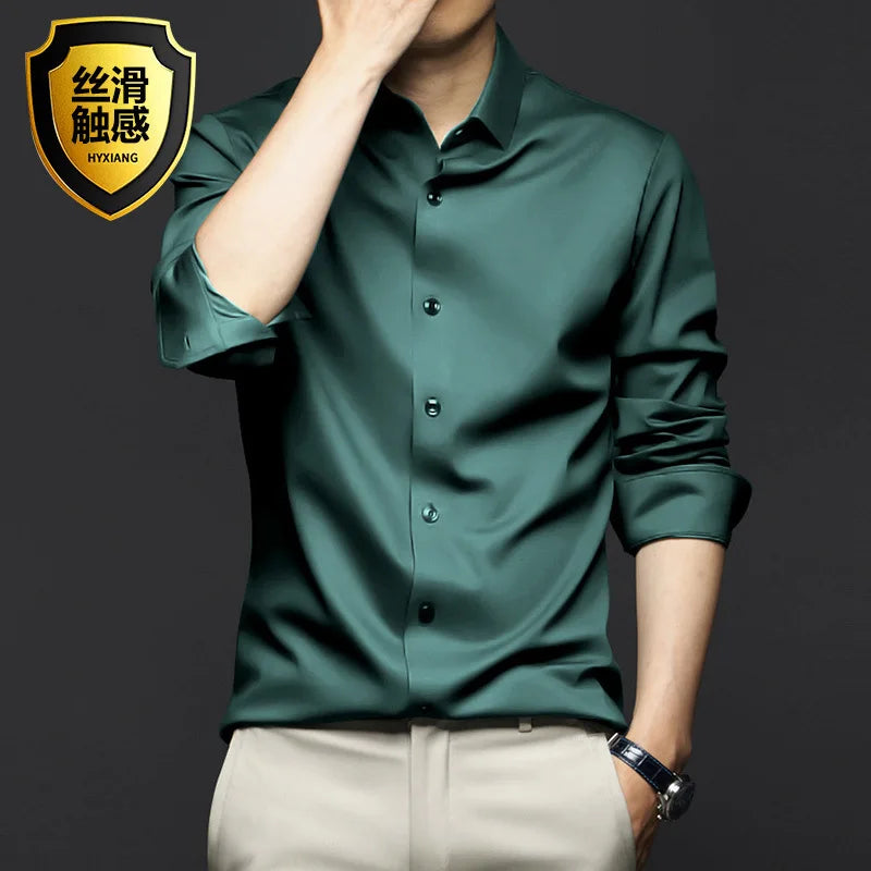 Men's Wrinkle-Resistant Dress Shirt - Non-Iron Long Sleeve Business Casual Shirt S-5XL