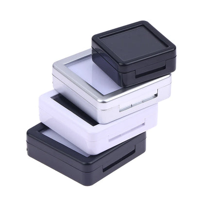 Transparent Glass Lid Gem Storage Box – Jewelry Display Case for Diamonds, Gemstones & Pendants Holder Container