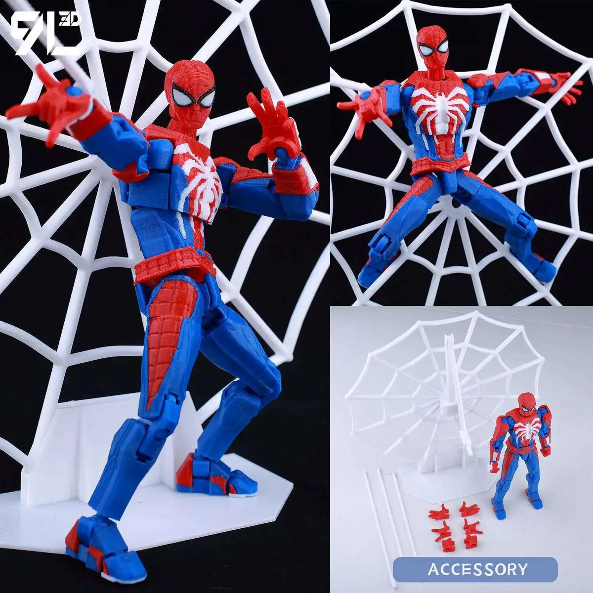 Venom Spider-Man Lucky13 Dummy13 Action Figure - 3D Printed T13 Multi-Jointed Anime Collectible Toy
