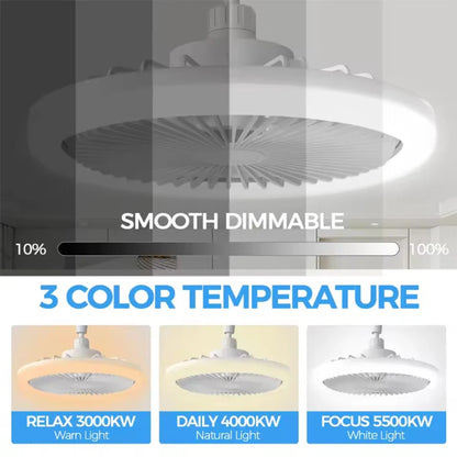 Rotatable 3-in-1 Ceiling Fan Light - E27 LED Converter with Smart Remote Control for Bedroom, Kitchen & Study