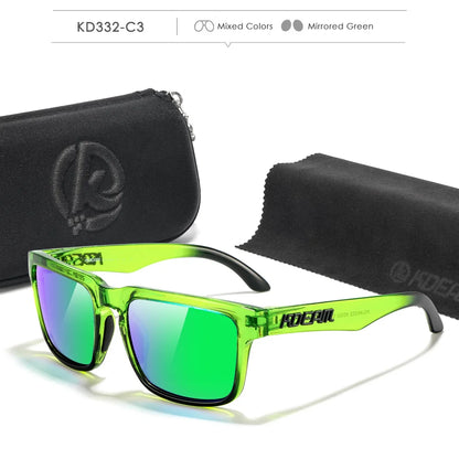 KDEAM Photochromic & Polarized Sunglasses - Category 3 Polarization, Unique Frame Surface Eyewear for Men & Women with Case