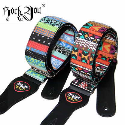High-Quality Cotton Guitar Strap – Adjustable Length, 6.2cm Wide for Acoustic Guitar & Electric Bass