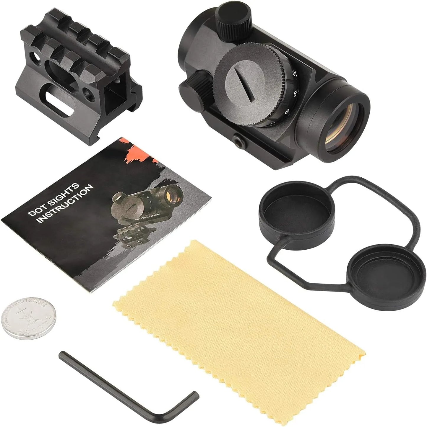 2MOA Red Dot Sight 1x25mm Reflex Scope – Waterproof, Shockproof, Fog-Proof with 1-Inch Riser Mount for Rifles