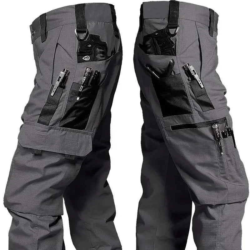 Men's Tactical Cargo Work Pants - Waterproof Multi-Pocket Outdoor Hiking Trousers for Spring & Autumn