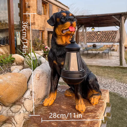 Solar Puppy Garden Decoration - Outdoor Simulation Dog Figurine for Patio, Entrance, Villa & Lawn Decor
