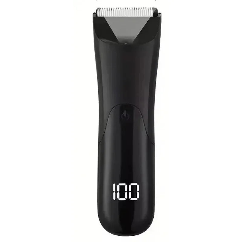 Men’s Electric Groin & Body Hair Trimmer – Ball Trimmer with Ceramic Blade, 2 Guard Attachments, Wet & Dry Shaver