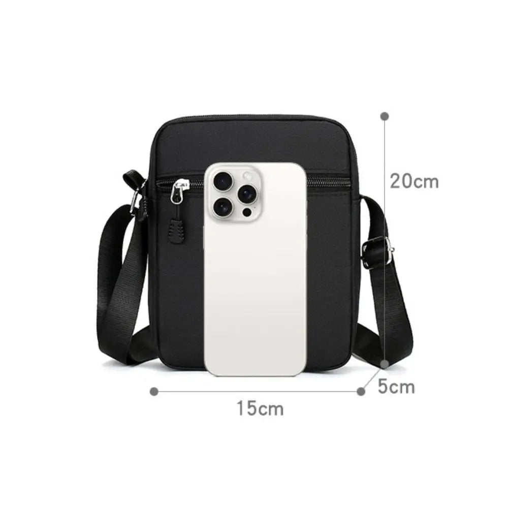 Oxford Mini Shoulder Bag – Durable Black Waist & Mobile Phone Bag for Men
