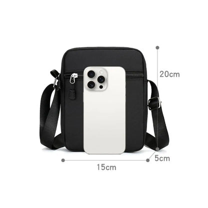Oxford Mini Shoulder Bag – Durable Black Waist & Mobile Phone Bag for Men