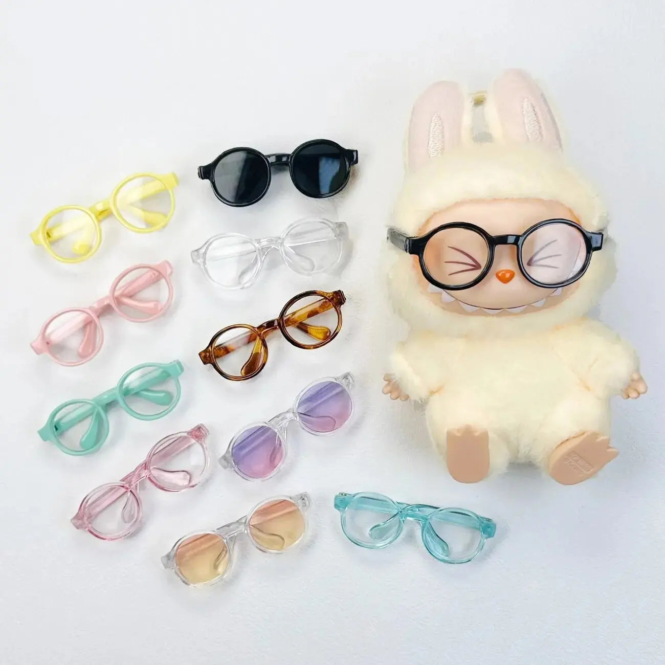 Labubu Doll Glasses – Cute Plastic Accessory for 10/15cm Cotton & Ropa Dolls