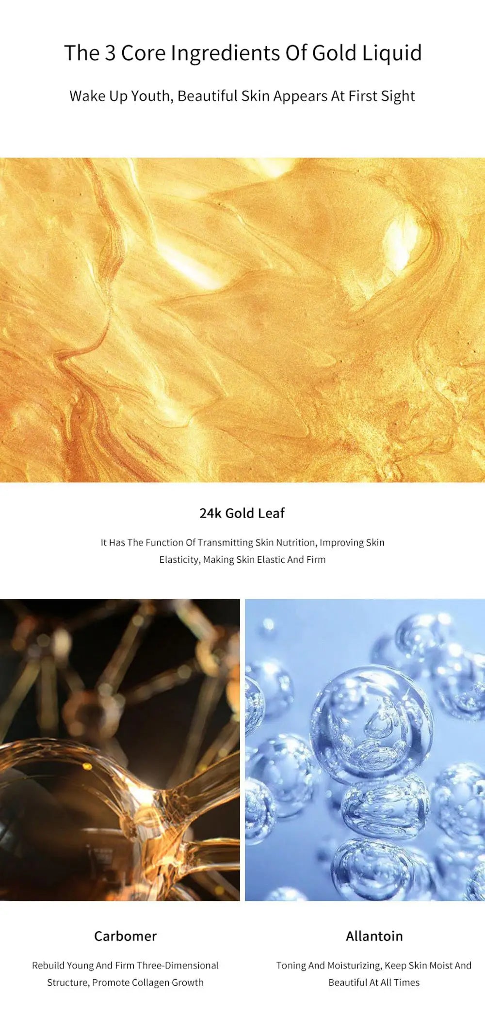 Soluble Face Lifting Threads Serum – Collagen, Protein & Peptide Gold Silk Wire Facial Essence for Anti-Aging & Skin Firming