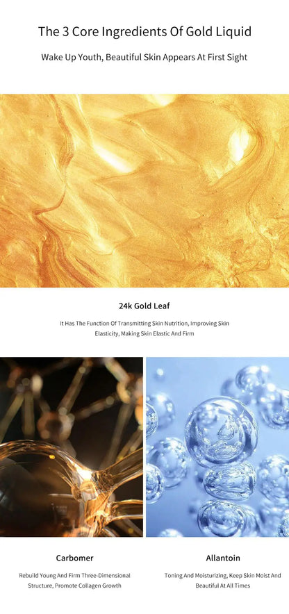 Soluble Face Lifting Threads Serum – Collagen, Protein & Peptide Gold Silk Wire Facial Essence for Anti-Aging & Skin Firming