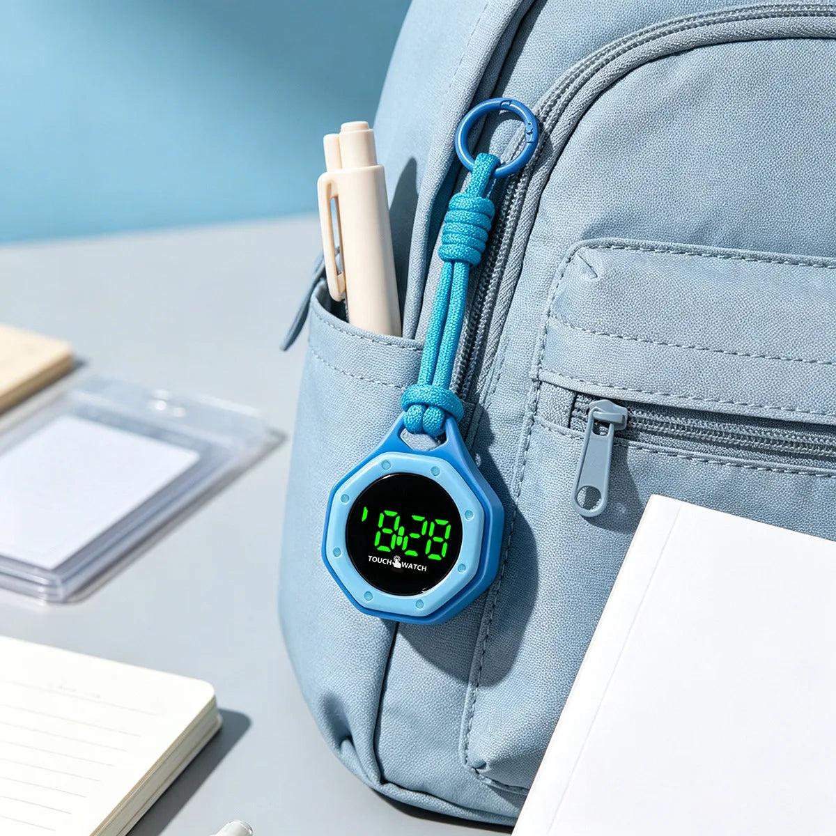Trendy Electronic Pendant Watch - Simple Backpack Hanging Watch for Middle and High School Students