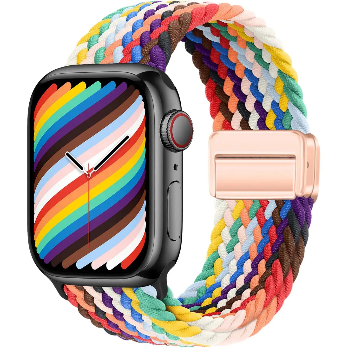 Braided Magnetic Strap for Apple Watch — Compatible with 38mm, 40mm, 41mm, 44mm, 45mm, 49mm Series SE, 7, 6, 8, 9, 10 & Ultra2