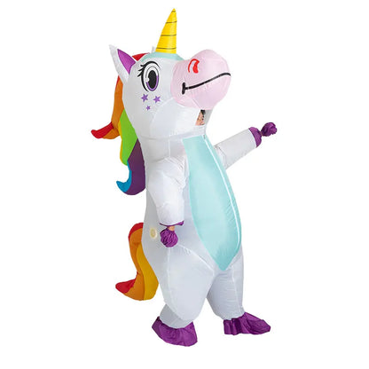 Pink Inflatable Unicorn Costume – Full-Body Anime Cosplay with Blower for Adults, Funny Party & Halloween