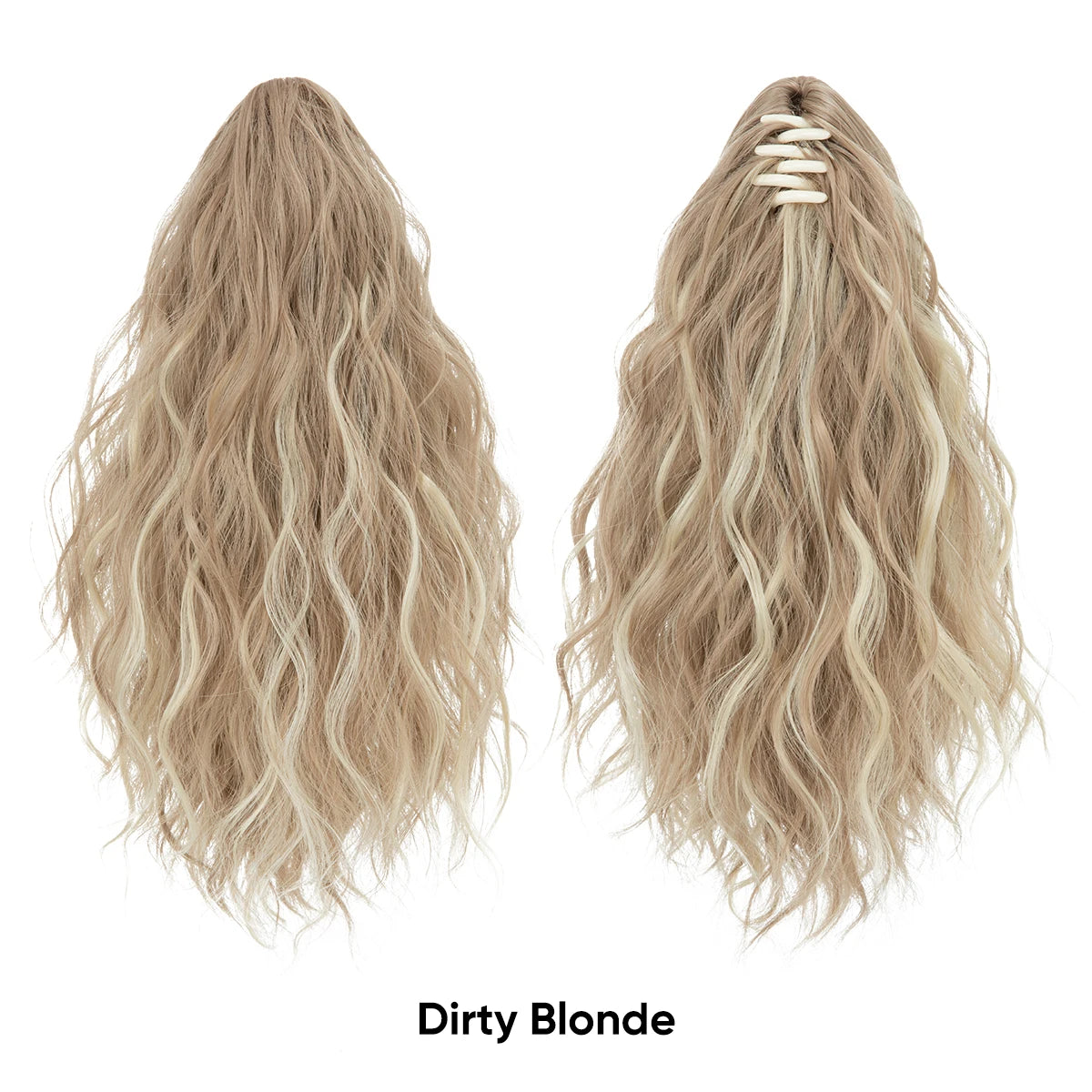 13-Inch Premium Synthetic Curly Claw Clip Ponytail – Blonde Brown Short Hairpiece, Fake Hair Extensions P064