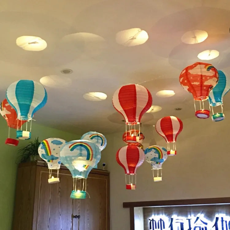 25cm-40cm Hot Air Balloon Chinese Lanterns: Paper Lanterns for Christmas, Wedding, and Halloween Decorations - Outdoor Birthday Party Lights