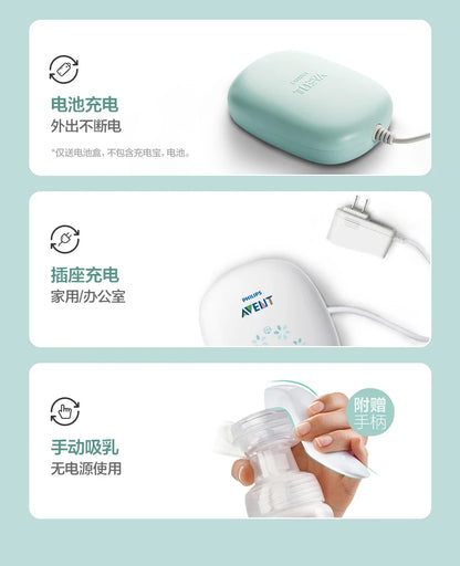 PHILIPS AVENT Unilateral Automatic Breast Pump – Portable Intelligent Massage with Petal Pad, Imitates Baby Suck for Lactation