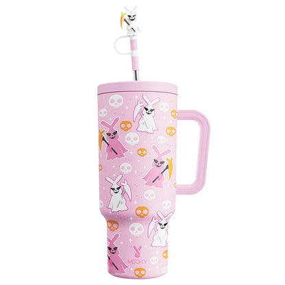 Meoky 40oz Halloween Tumbler with Straw – Insulated Stainless Steel Coffee Cup, Leak-Proof, Non-Slip, Portable Vacuum Car Mug