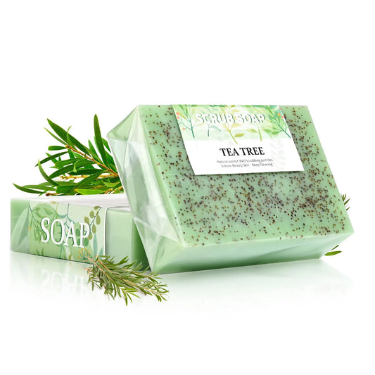 M+100G Tea Tree Oil Bubble Soap - Natural Exfoliating Anti-Acne Whitening Handmade Cleansing Cream