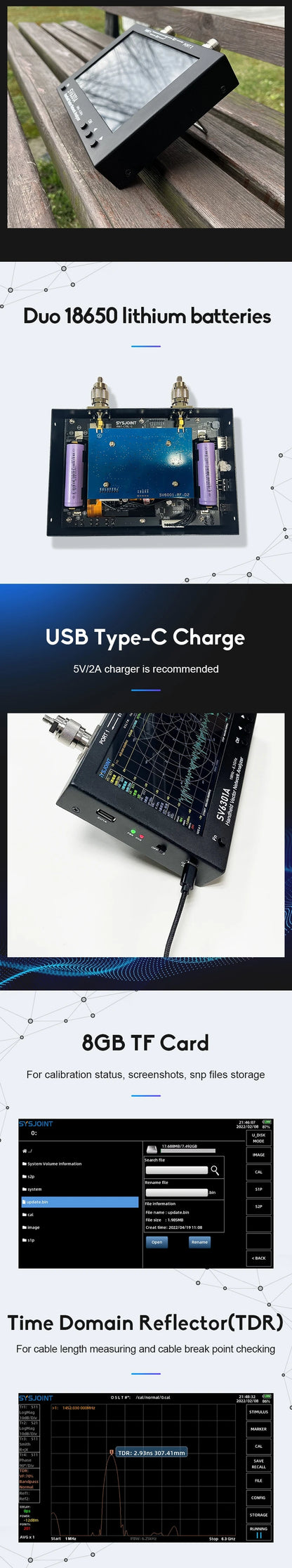SV6301A 7" Vector Network Analyzer — 6.3GHz HF VHF UHF Antenna SWR VNA, NanoVNA Upgrade