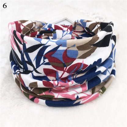 Bohemian Wide Cotton Stretch Headband for Women – Turban Headwrap, Bandage Hairband, Bandana Hair Accessories
