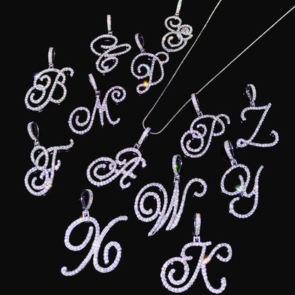 Flatfoosie A–Z Cursive Initial Letter Pendant Necklace for Women – Simple Rope Chain Personalized Fashion Jewelry Gift Necklace
