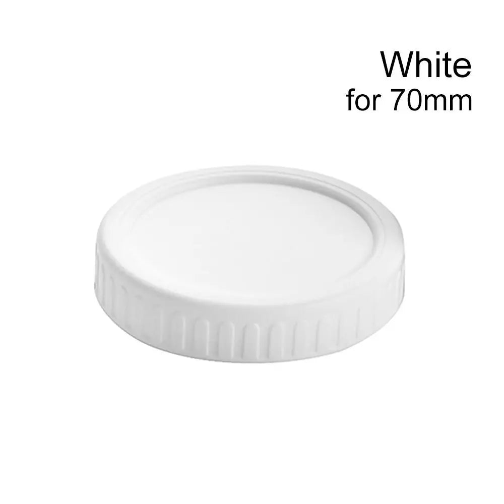 6pcs Reusable Plastic Mason Jar Lids - Leak-Proof Wide Mouth Bottle Covers with Spout for Kitchen Use
