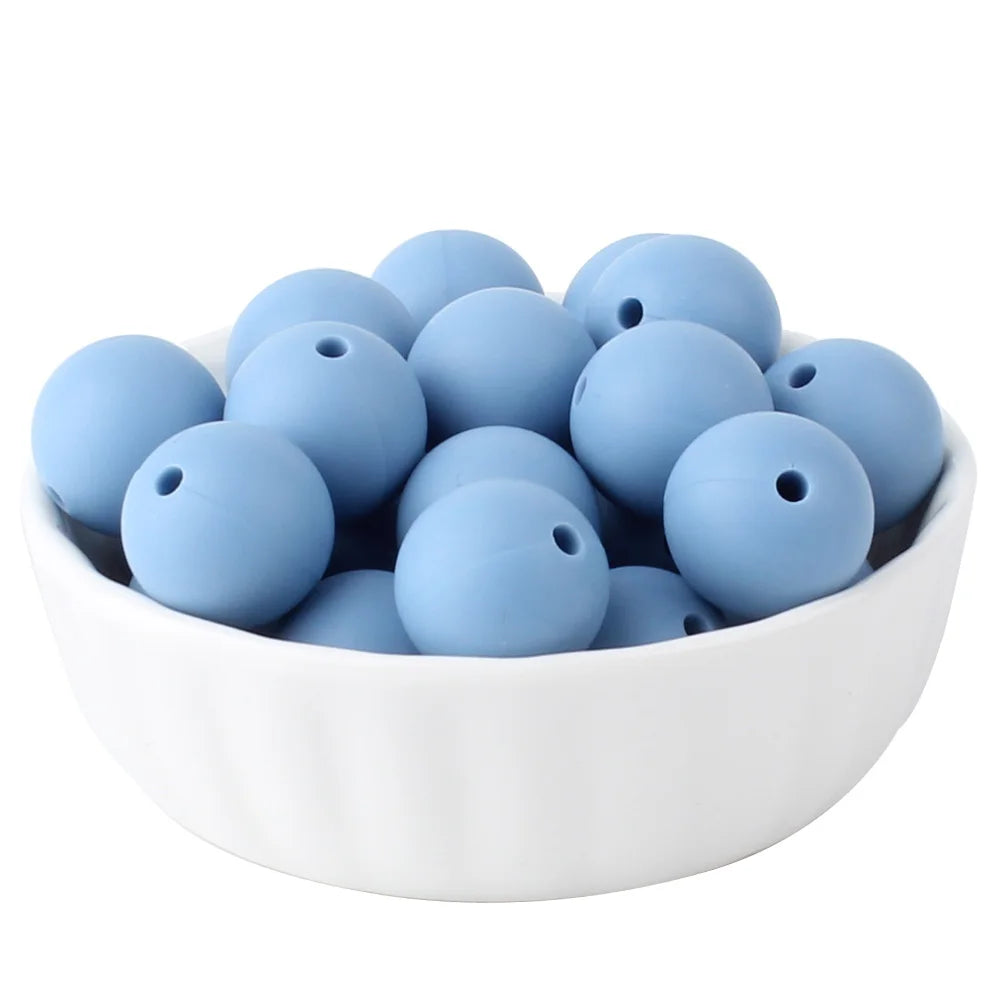 15mm Silicone Beads Set - Colorful Loose Beads for DIY Keychains, Jewelry & Beaded Pen Crafts