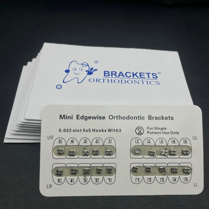 10 Packs Dental Orthodontic Metal Braces – Mini Roth/MBT/Edgewise 022 Slot Brackets for Dentist Treatment