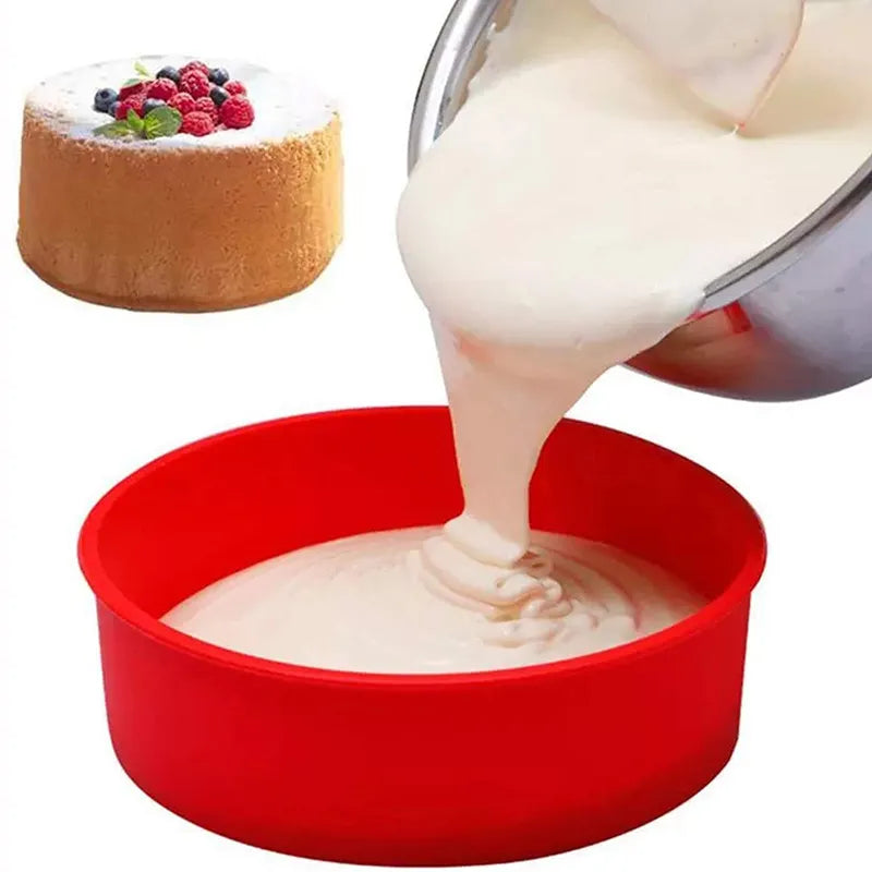 Silicone Cake Mold Tray Pans | Round Baking Mold | Nonstick Reusable Baking Tools | 4/6/8inch Kitchen Cake Pans