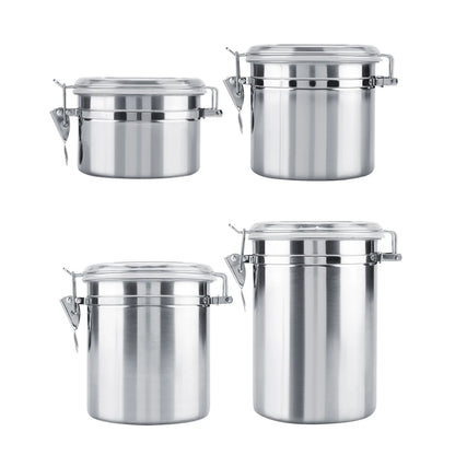 Stainless Steel Vacuum-Sealed Coffee Container – Beans Storage Jar for Home & Kitchen, 800-1800ml Options