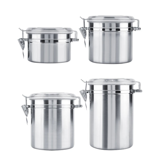 Stainless Steel Vacuum-Sealed Coffee Container – Beans Storage Jar for Home & Kitchen, 800-1800ml Options