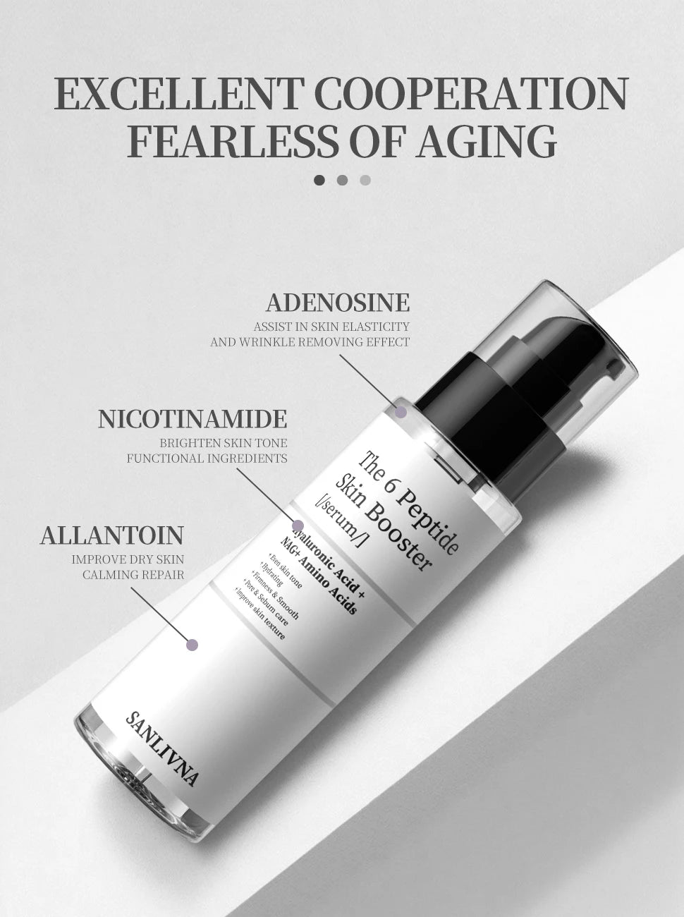 6 Peptide Essence Facial Skin Care Set — Collagen Anti-Aging, Brightening, Moisturizing & Nourishing Treatment