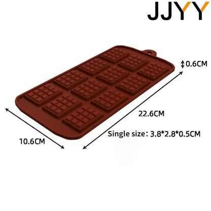 JJYY Silicone Chocolate Mold – 12-Cavity Fondant & Candy Bar Mould for Cake Decoration & Baking