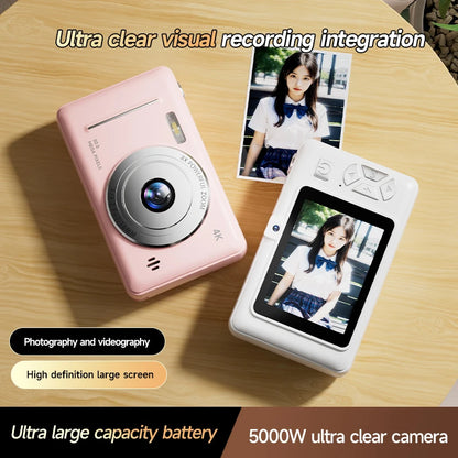 4K Retro CCD Portable Digital Camera – Entry-Level Dual Camera with Flash, 50MP, Auto Focus & Anti-Shake