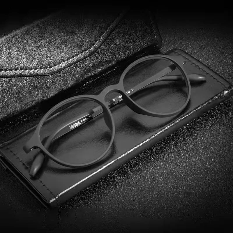 Ultra-Light Retro Round Glasses Frame for Men & Women, TR90 Titanium Fashion Eyewear for Daily Office & Everyday Wear