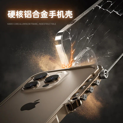 Aluminum Metal Frame iPhone Bumper Case - Luxury Alloy Protective Cover with Easy Disassembly