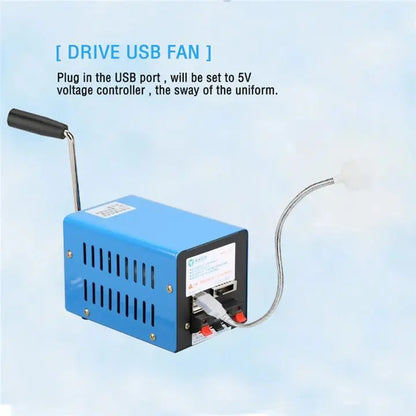 20W Outdoor Portable Hand Crank Generator — Multi-Function USB Emergency Survival Power Supply